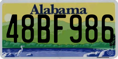 AL license plate 48BF986