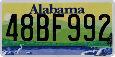 AL license plate 48BF992