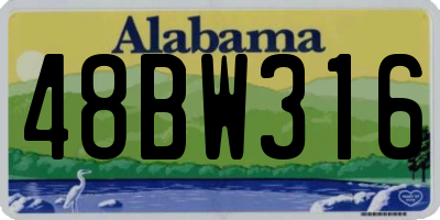 AL license plate 48BW316
