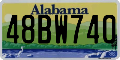AL license plate 48BW740