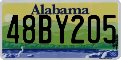 AL license plate 48BY205