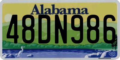 AL license plate 48DN986
