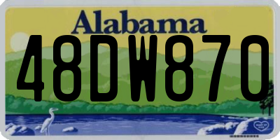 AL license plate 48DW870