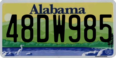 AL license plate 48DW985