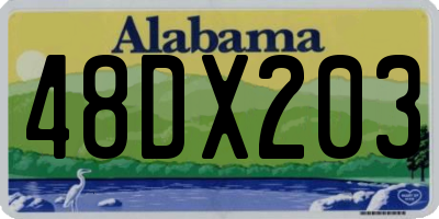 AL license plate 48DX203