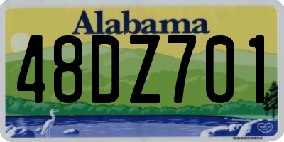 AL license plate 48DZ701