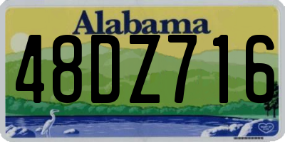 AL license plate 48DZ716