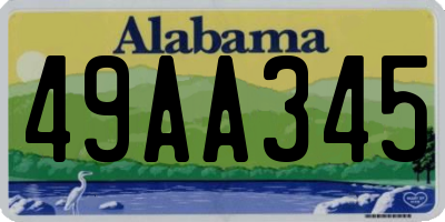AL license plate 49AA345