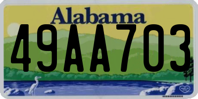 AL license plate 49AA703