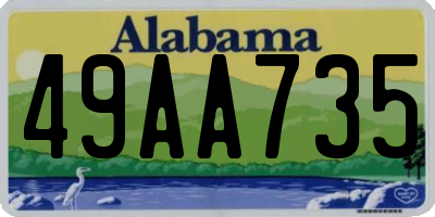 AL license plate 49AA735
