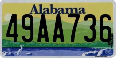 AL license plate 49AA736