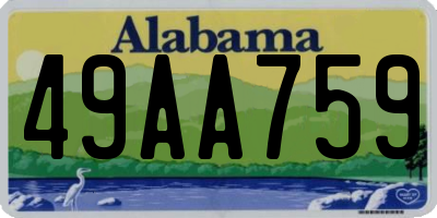 AL license plate 49AA759