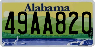 AL license plate 49AA820
