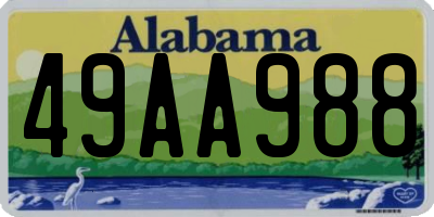 AL license plate 49AA988