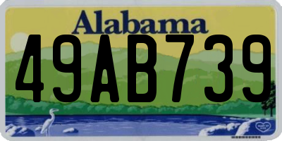 AL license plate 49AB739