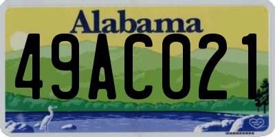 AL license plate 49AC021