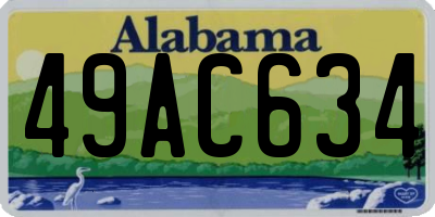AL license plate 49AC634