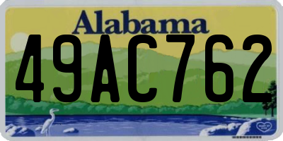 AL license plate 49AC762