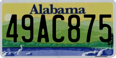 AL license plate 49AC875