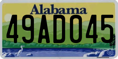 AL license plate 49AD045