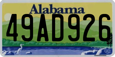 AL license plate 49AD926