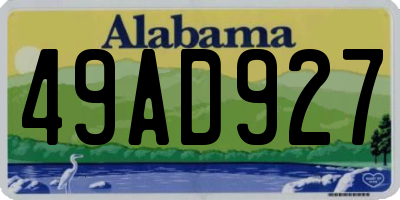 AL license plate 49AD927