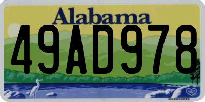 AL license plate 49AD978