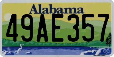 AL license plate 49AE357