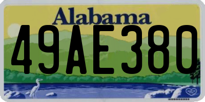 AL license plate 49AE380