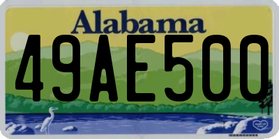 AL license plate 49AE500