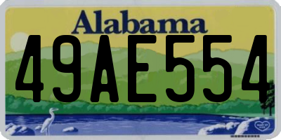 AL license plate 49AE554