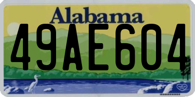 AL license plate 49AE604