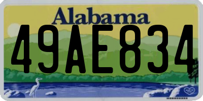 AL license plate 49AE834