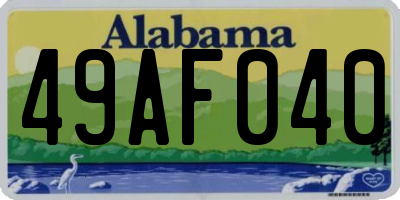 AL license plate 49AF040