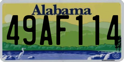 AL license plate 49AF114