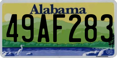 AL license plate 49AF283