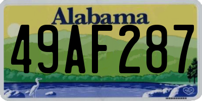 AL license plate 49AF287