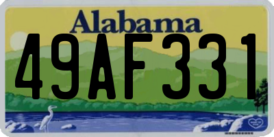 AL license plate 49AF331