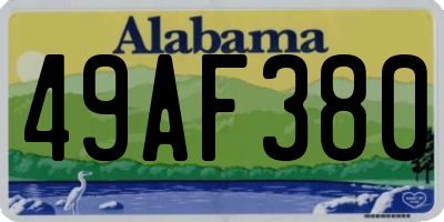 AL license plate 49AF380
