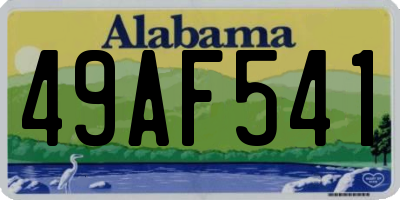 AL license plate 49AF541