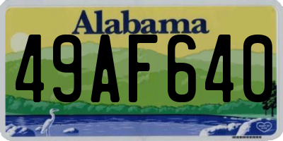 AL license plate 49AF640