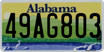 AL license plate 49AG803