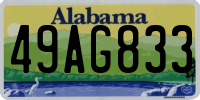 AL license plate 49AG833