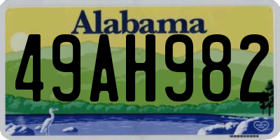 AL license plate 49AH982