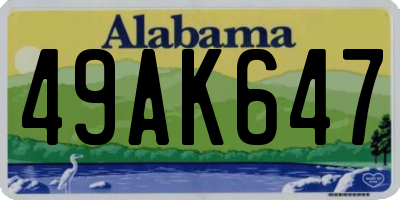 AL license plate 49AK647