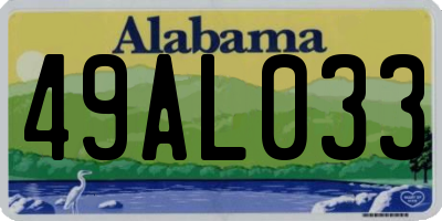 AL license plate 49AL033