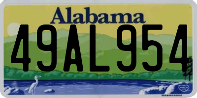 AL license plate 49AL954