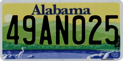 AL license plate 49AN025