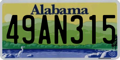 AL license plate 49AN315