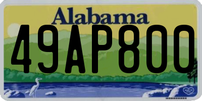 AL license plate 49AP800